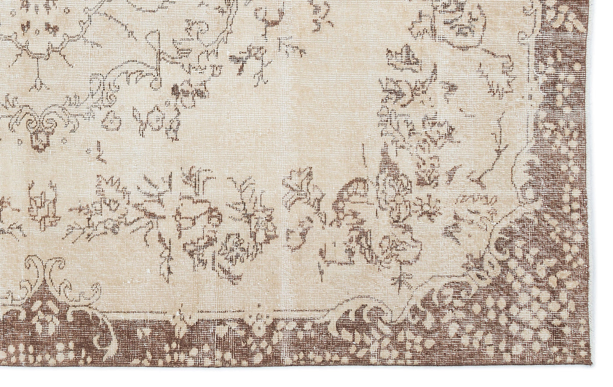 Beige Over Dyed Vintage Rug 6&#39;0&#39;&#39; x 9&#39;7&#39;&#39; ft 184 x 292 cm