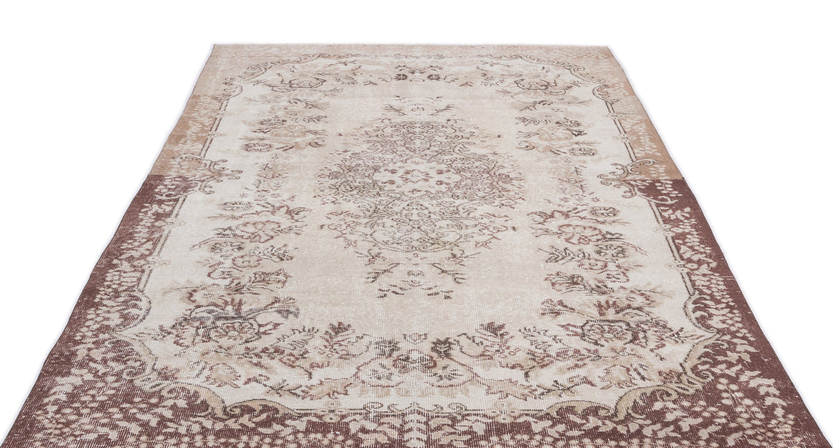 Beige Over Dyed Vintage Rug 6&#39;0&#39;&#39; x 9&#39;7&#39;&#39; ft 183 x 291 cm
