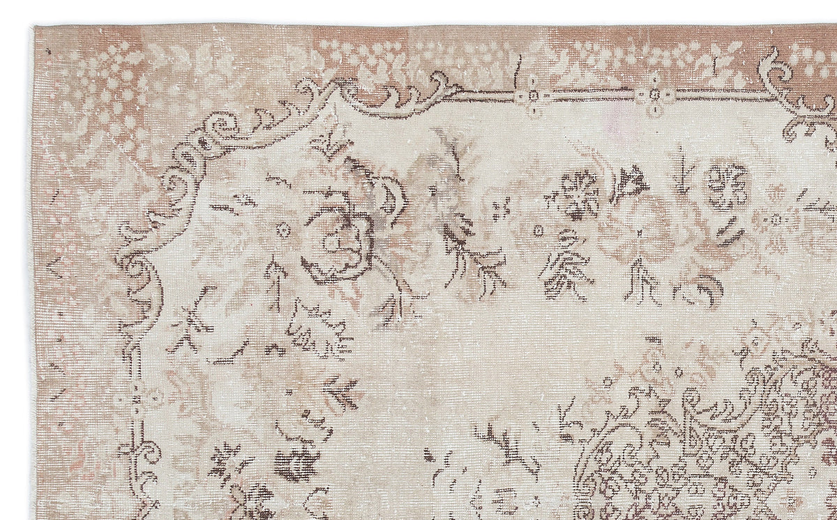 Beige Over Dyed Vintage Rug 6&#39;0&#39;&#39; x 9&#39;7&#39;&#39; ft 183 x 291 cm