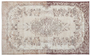 Beige Over Dyed Vintage Rug 6'0'' x 9'7'' ft 183 x 291 cm