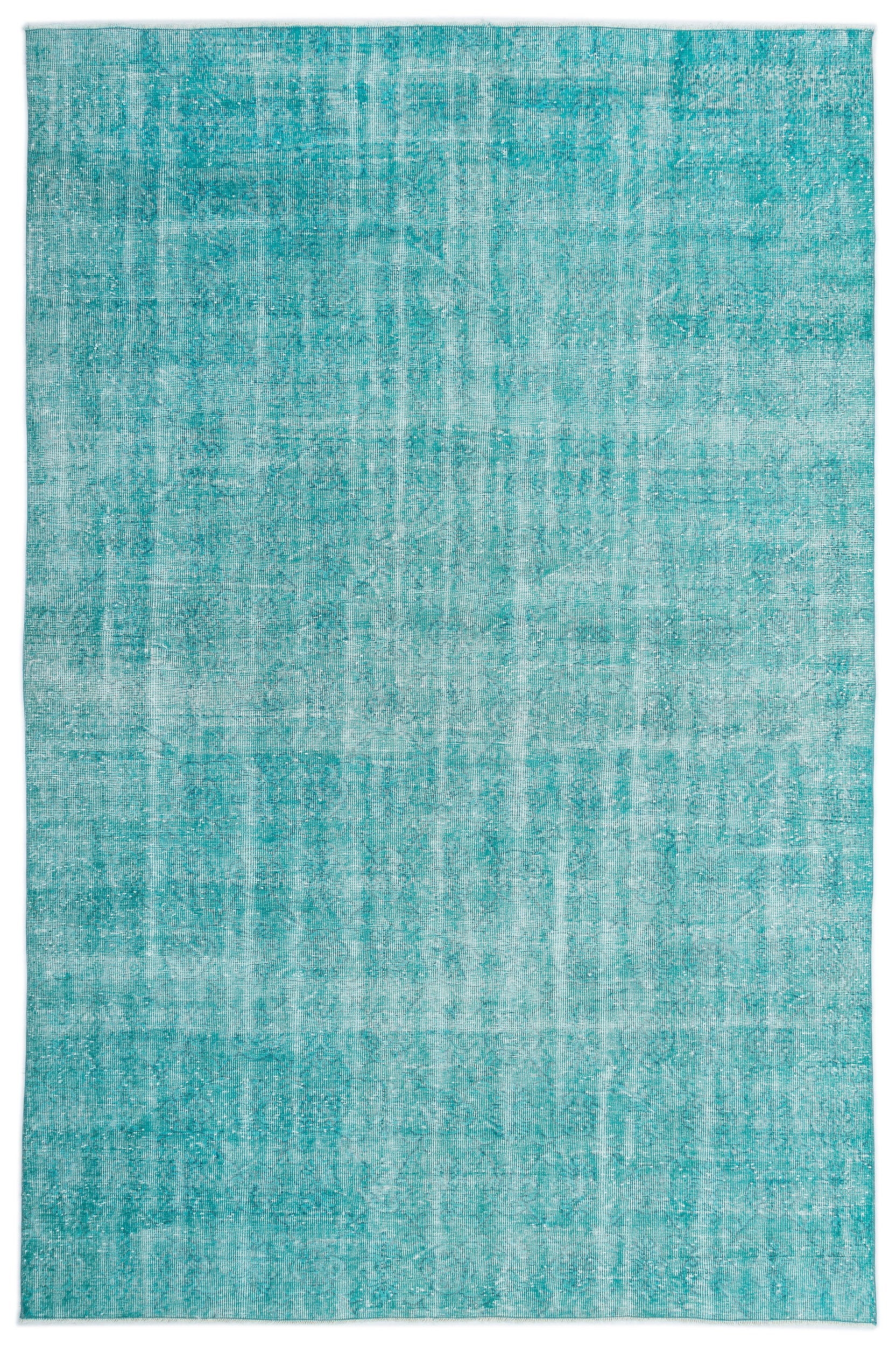 Turquoise Over Dyed Vintage Rug 6'11'' x 10'5'' ft 210 x 318 cm ...