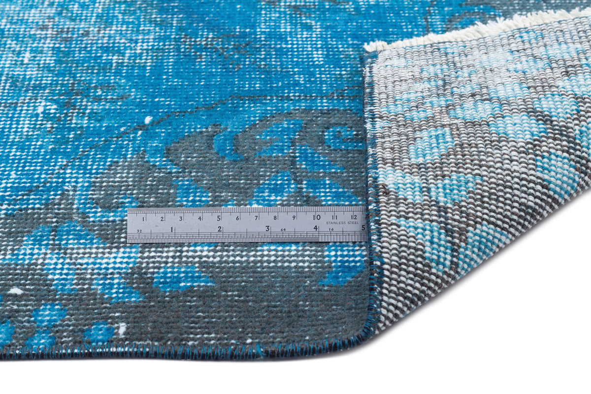 Turquoise  Over Dyed Vintage Rug 6&#39;2&#39;&#39; x 9&#39;7&#39;&#39; ft 188 x 291 cm