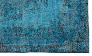 Turquoise  Over Dyed Vintage Rug 6'4'' x 10'6'' ft 194 x 320 cm
