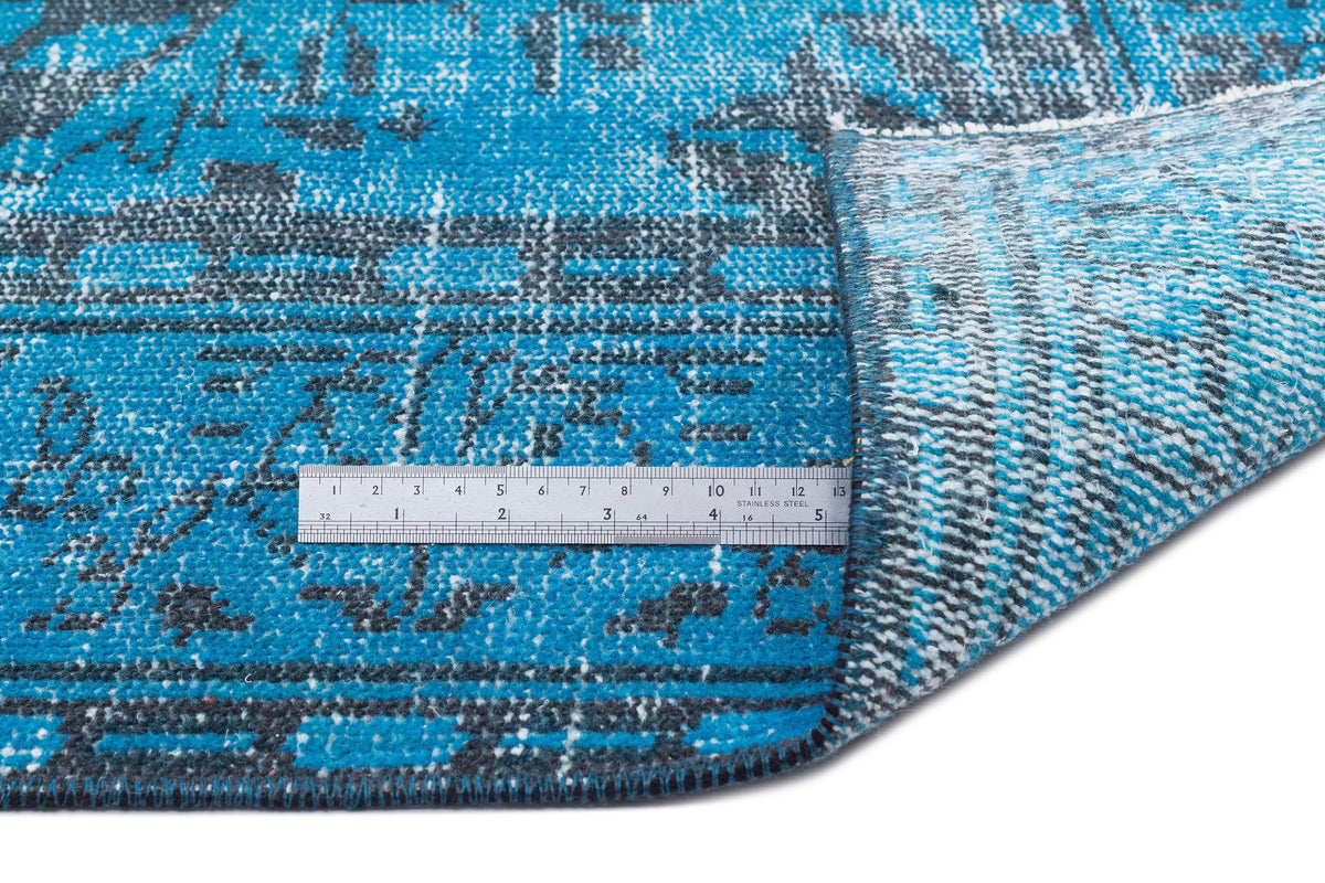 Turquoise  Over Dyed Vintage Rug 5&#39;11&#39;&#39; x 9&#39;8&#39;&#39; ft 180 x 295 cm