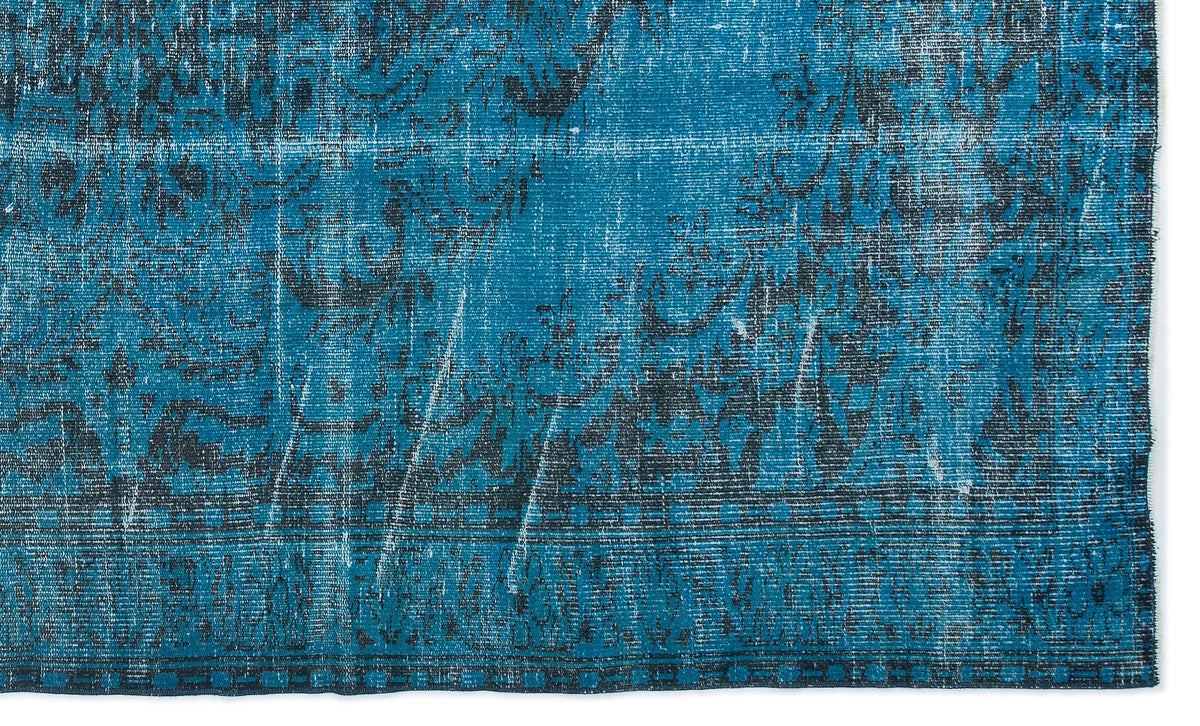 Turquoise  Over Dyed Vintage Rug 5&#39;11&#39;&#39; x 9&#39;8&#39;&#39; ft 180 x 295 cm