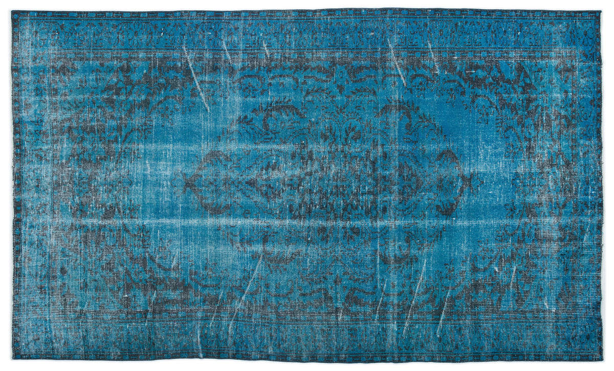 Turquoise  Over Dyed Vintage Rug 5&#39;11&#39;&#39; x 9&#39;8&#39;&#39; ft 180 x 295 cm