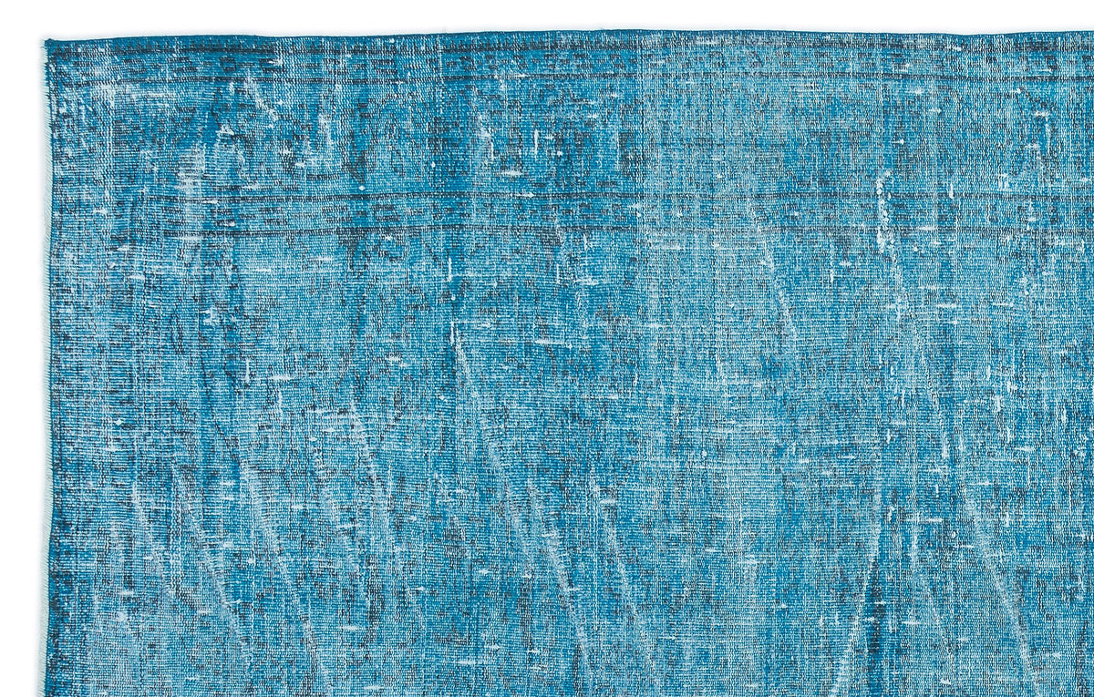 Turquoise  Over Dyed Vintage Rug 6&#39;0&#39;&#39; x 9&#39;9&#39;&#39; ft 184 x 298 cm