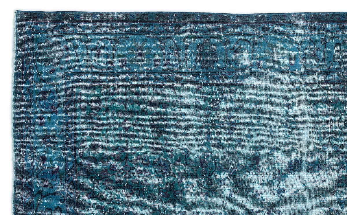 Turquoise  Over Dyed Vintage Rug 5&#39;7&#39;&#39; x 8&#39;11&#39;&#39; ft 169 x 272 cm
