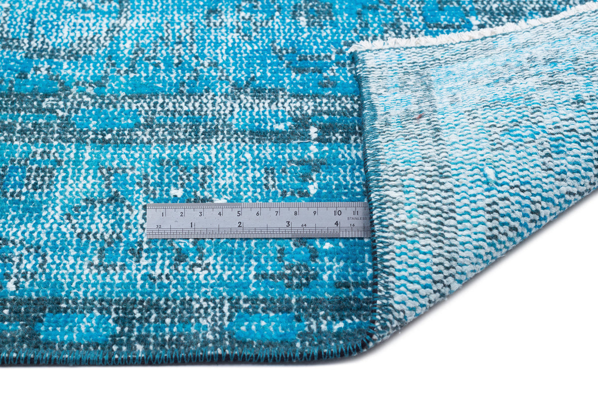 Turquoise  Over Dyed Vintage Rug 5&#39;7&#39;&#39; x 9&#39;1&#39;&#39; ft 169 x 276 cm