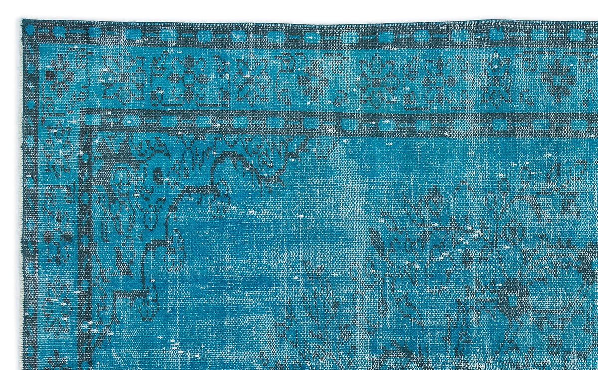 Turquoise  Over Dyed Vintage Rug 5&#39;7&#39;&#39; x 9&#39;1&#39;&#39; ft 169 x 276 cm