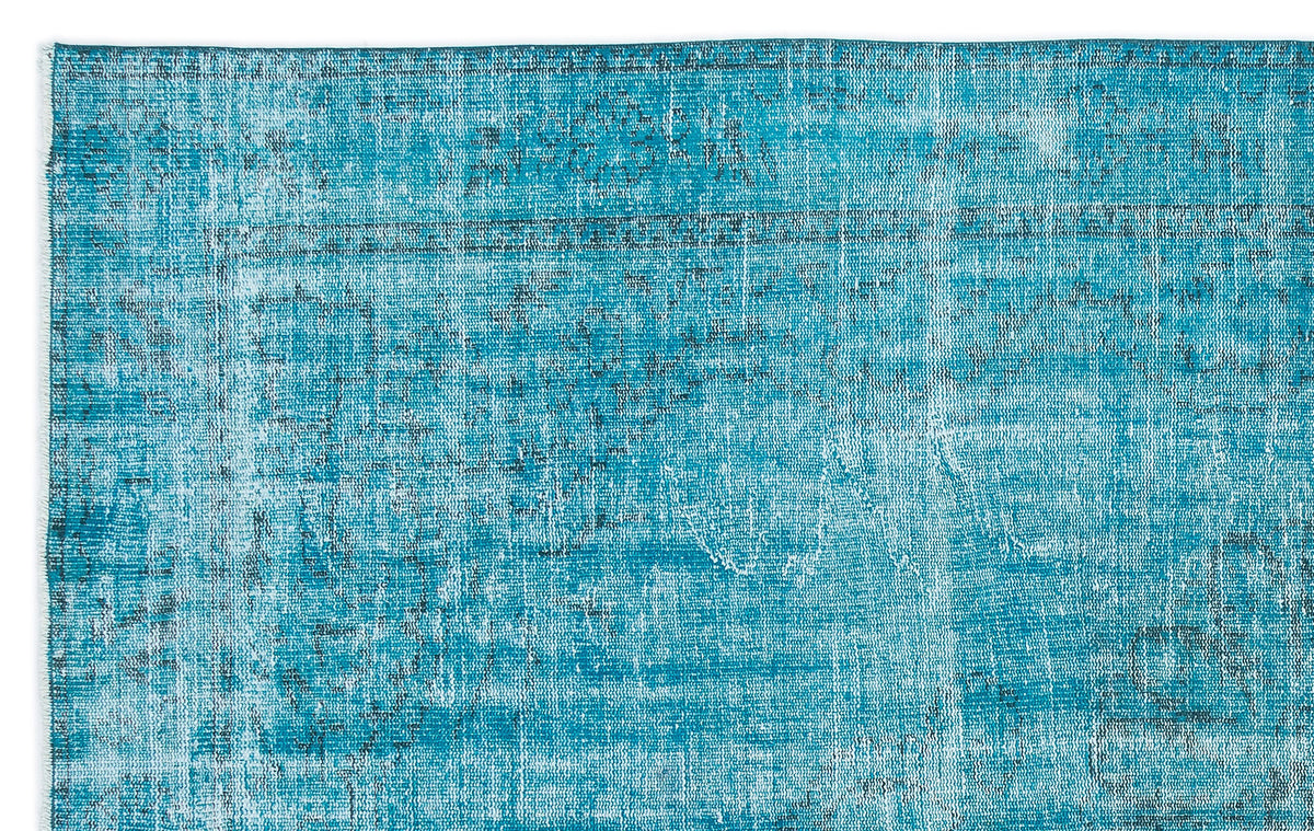 Turquoise  Over Dyed Vintage Rug 6&#39;0&#39;&#39; x 9&#39;7&#39;&#39; ft 183 x 292 cm