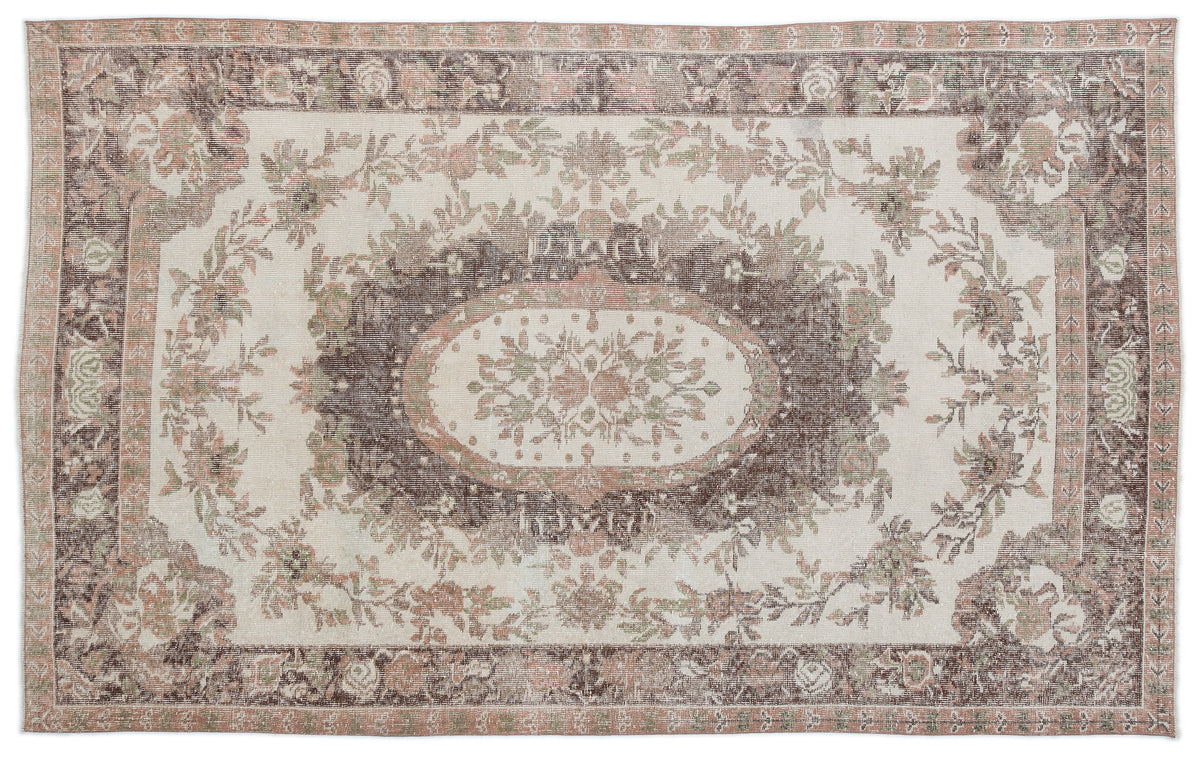 Naturel Over Dyed Vintage Rug 5&#39;8&#39;&#39; x 9&#39;1&#39;&#39; ft 172 x 277 cm