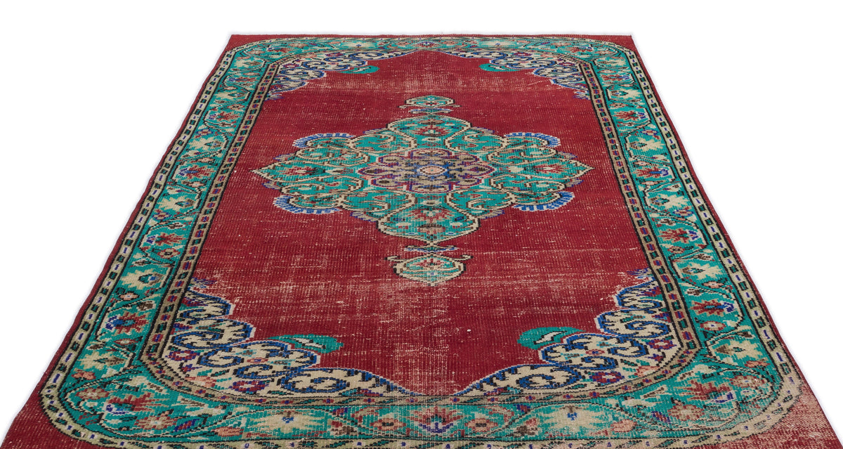 Retro Over Dyed Vintage Rug 5&#39;10&#39;&#39; x 8&#39;11&#39;&#39; ft 178 x 273 cm