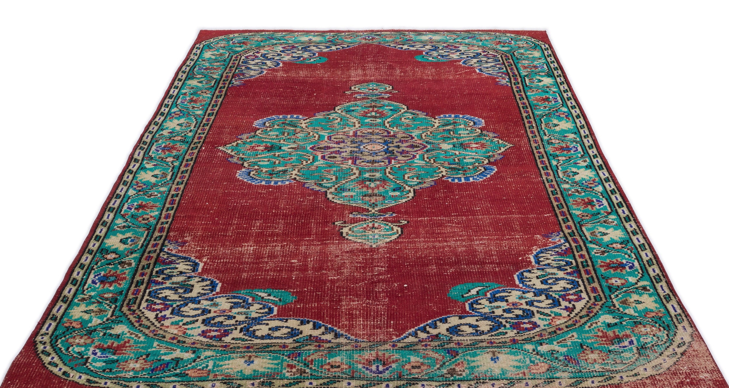 Green Over Dyed Rug | Traditional Design Rug | Turkish Rug | Hand Weav - Unique Rug Store Green Over Dyed Rug | Traditional Design Rug | Turkish Rug | Hand Weav - Unique Rug Store