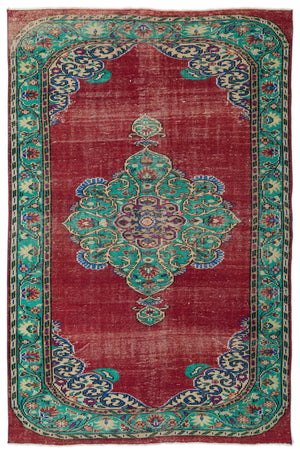 Retro Over Dyed Vintage Rug 5'10'' x 8'11'' ft 178 x 273 cm