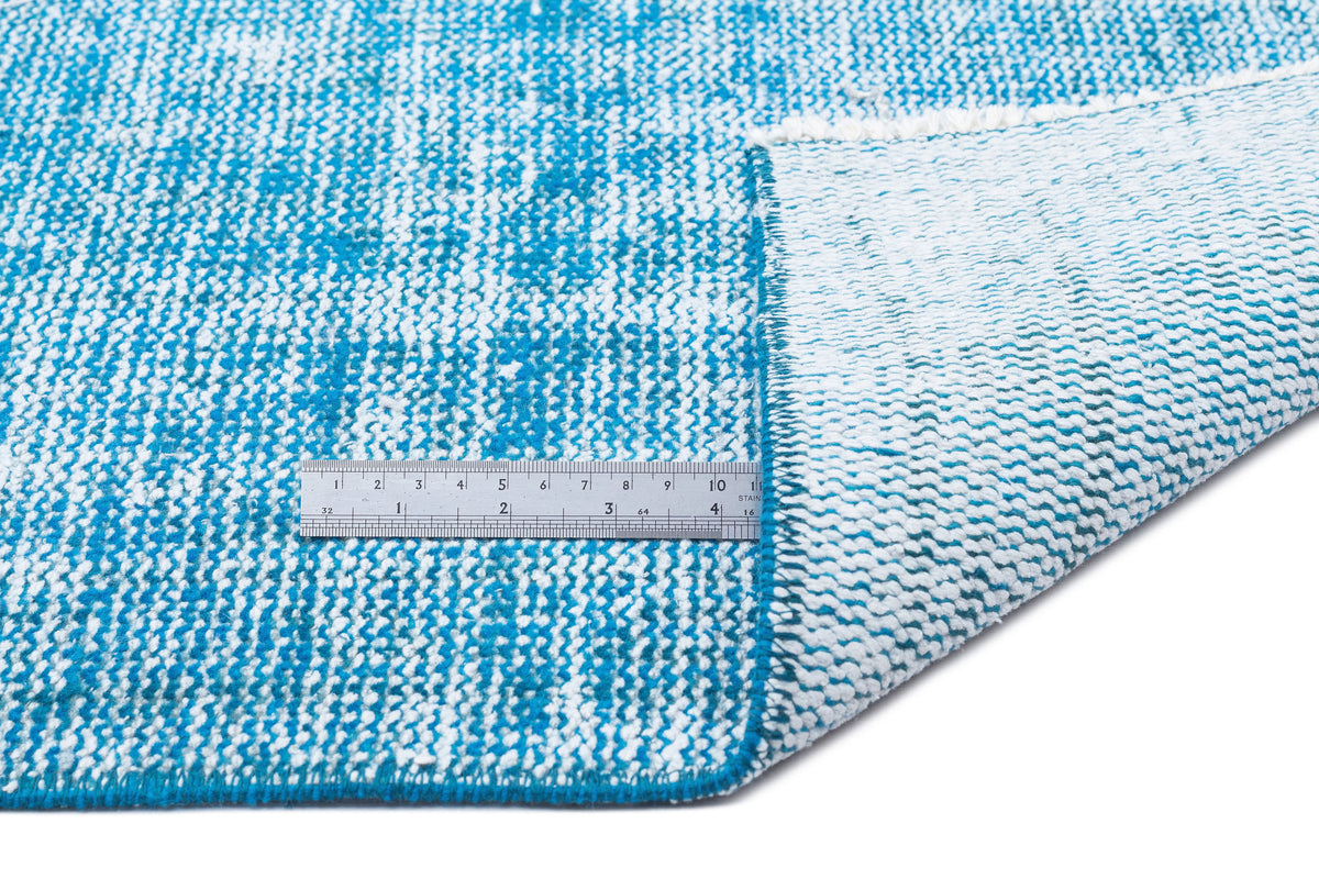 Turquoise  Over Dyed Vintage Rug 5&#39;4&#39;&#39; x 8&#39;6&#39;&#39; ft 162 x 258 cm