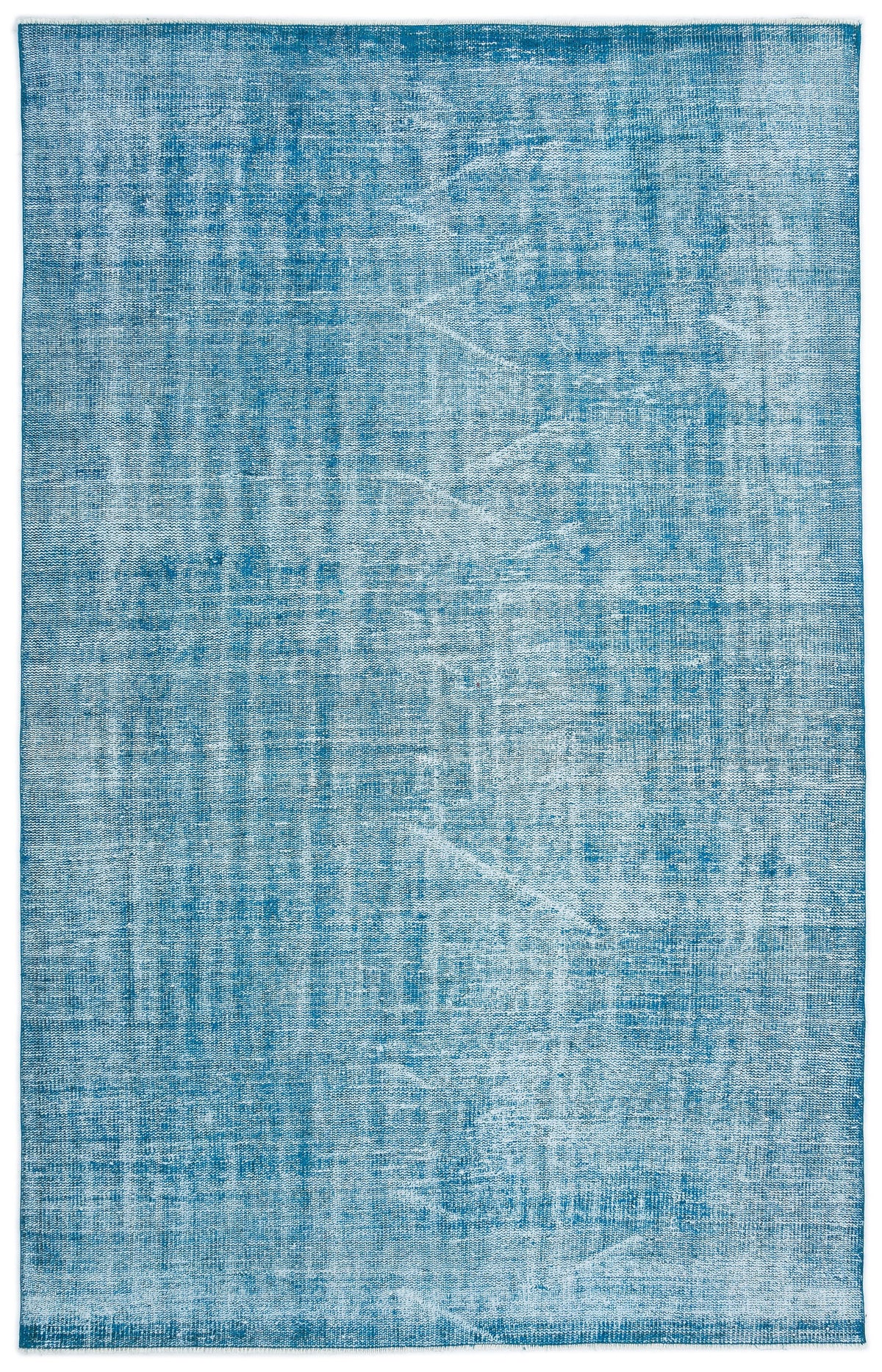 Turquoise  Over Dyed Vintage Rug 5&#39;4&#39;&#39; x 8&#39;6&#39;&#39; ft 162 x 258 cm