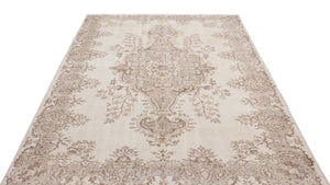 Beige Over Dyed Vintage Rug 5'9'' x 9'2'' ft 175 x 280 cm