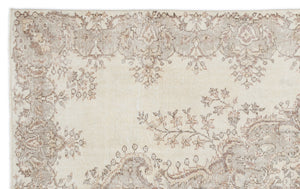 Beige Over Dyed Vintage Rug 5'9'' x 9'2'' ft 175 x 280 cm