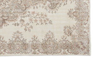 Beige Over Dyed Vintage Rug 5'9'' x 9'2'' ft 175 x 280 cm