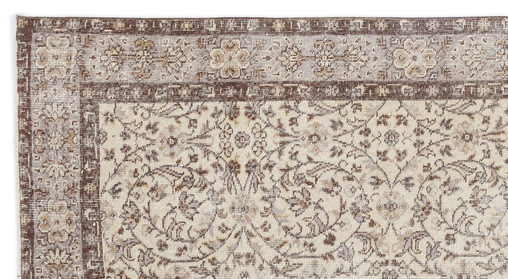 Beige Over Dyed Vintage Rug 4'8'' x 8'9'' ft 142 x 267 cm