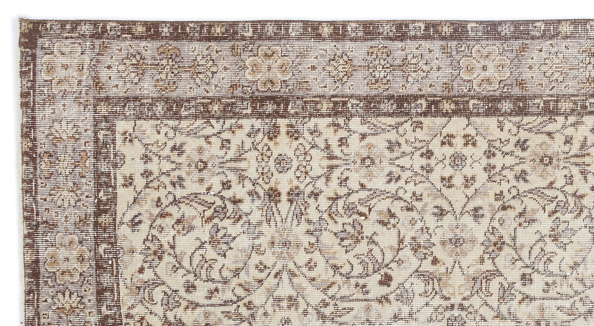 Beige Over Dyed Vintage Rug 4'8'' x 8'9'' ft 142 x 267 cm