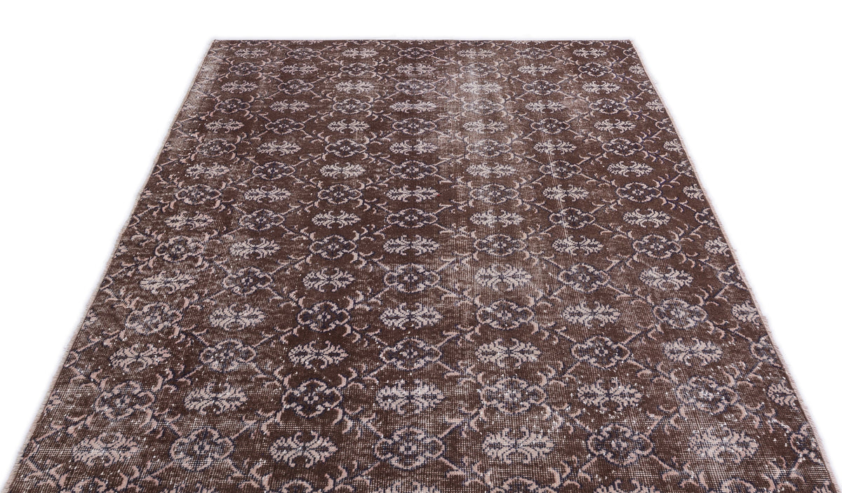 Retro Over Dyed Vintage Rug 4&#39;11&#39;&#39; x 7&#39;3&#39;&#39; ft 151 x 221 cm