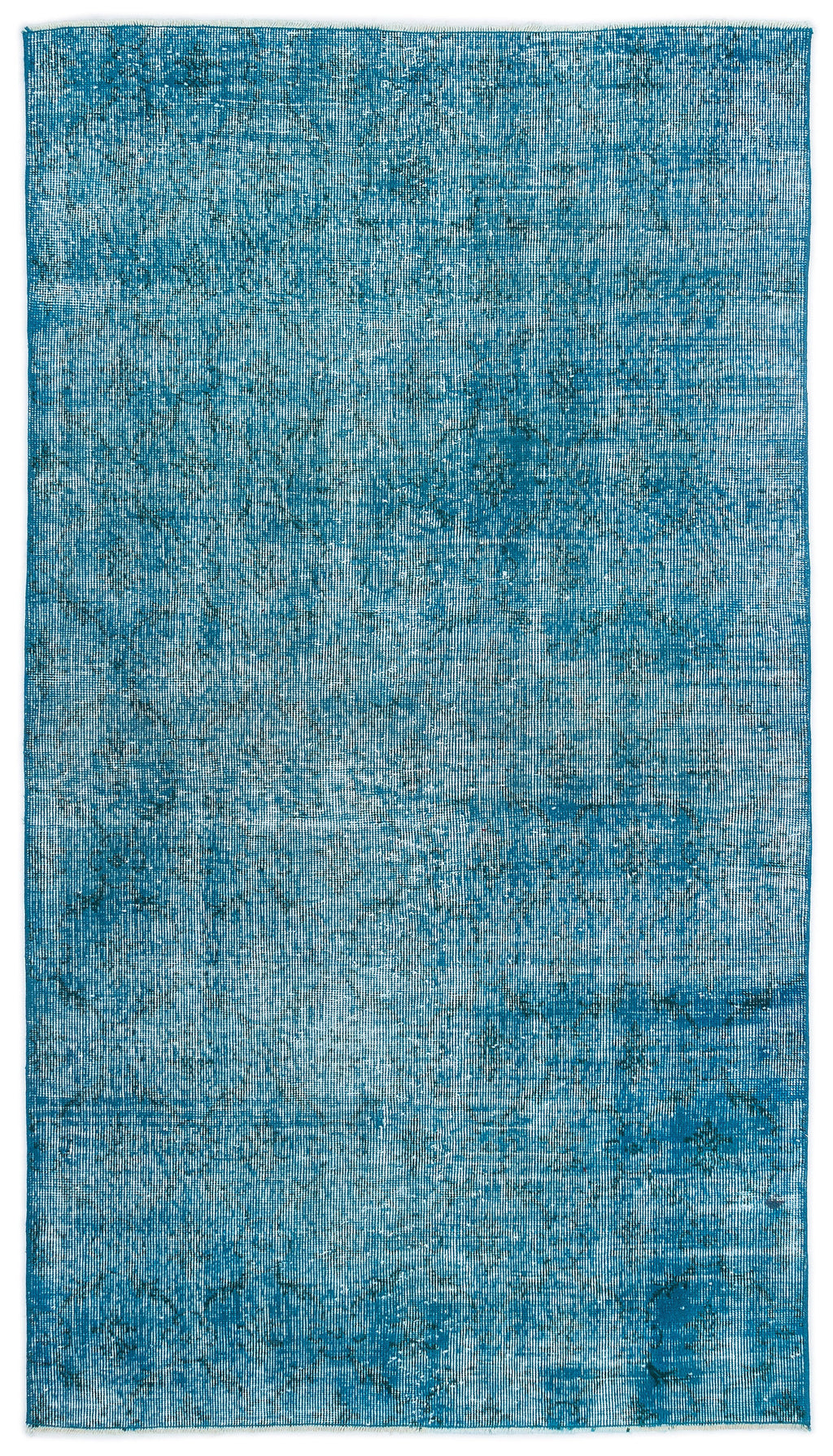 Turquoise  Over Dyed Vintage Rug 3'11'' x 6'11'' ft 119 x 210 cm