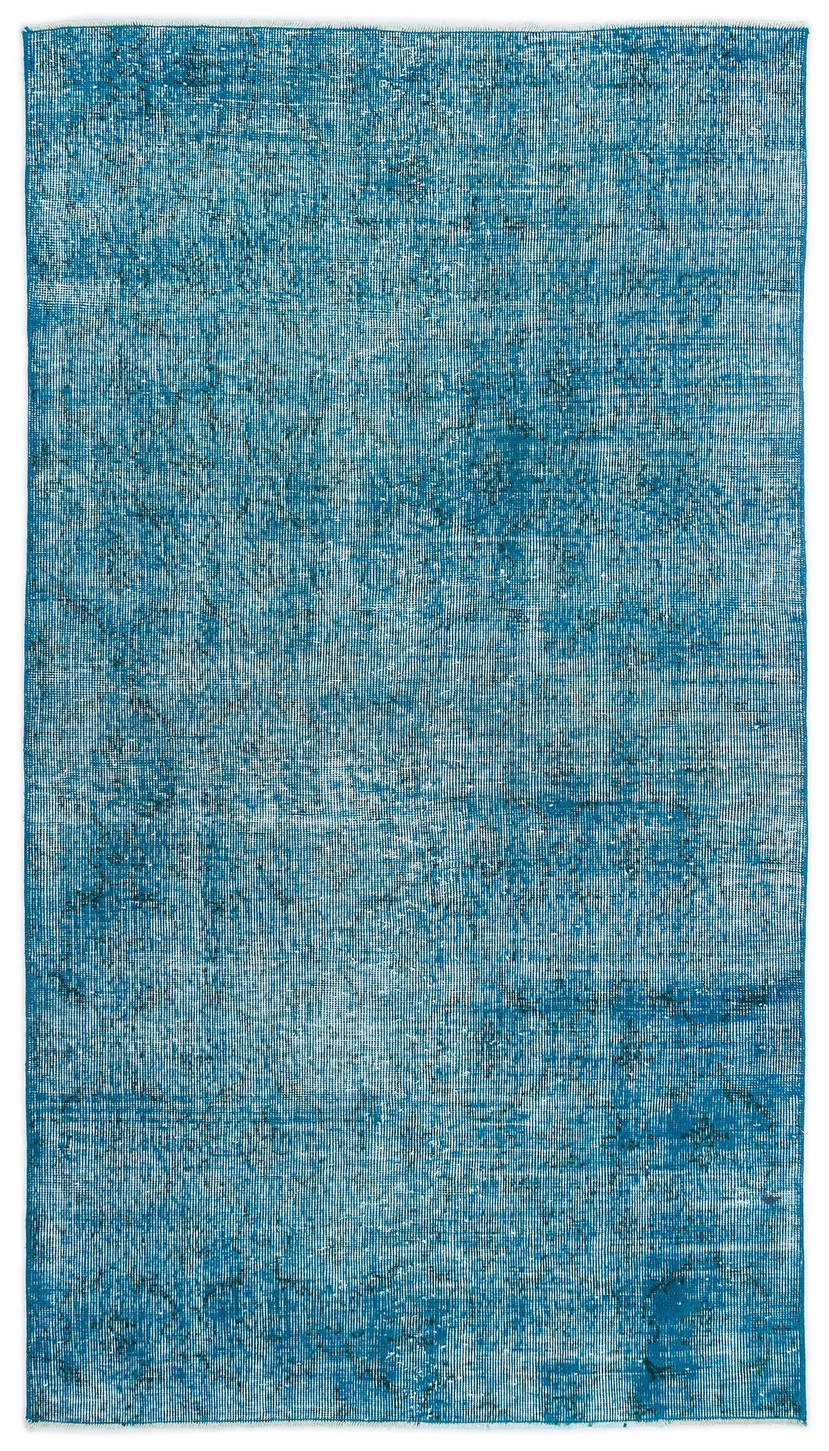 Turquoise  Over Dyed Vintage Rug 3&#39;11&#39;&#39; x 6&#39;11&#39;&#39; ft 119 x 210 cm
