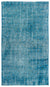 Turquoise  Over Dyed Vintage Rug 3'11'' x 6'11'' ft 119 x 210 cm