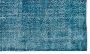 Turquoise  Over Dyed Vintage Rug 5'1'' x 8'6'' ft 155 x 260 cm