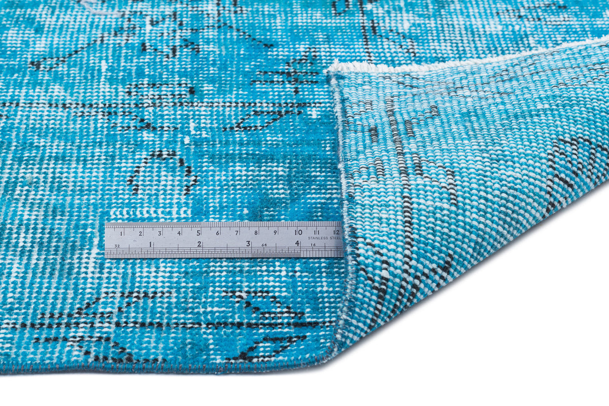 Turquoise  Over Dyed Vintage Rug 5&#39;7&#39;&#39; x 9&#39;9&#39;&#39; ft 169 x 298 cm