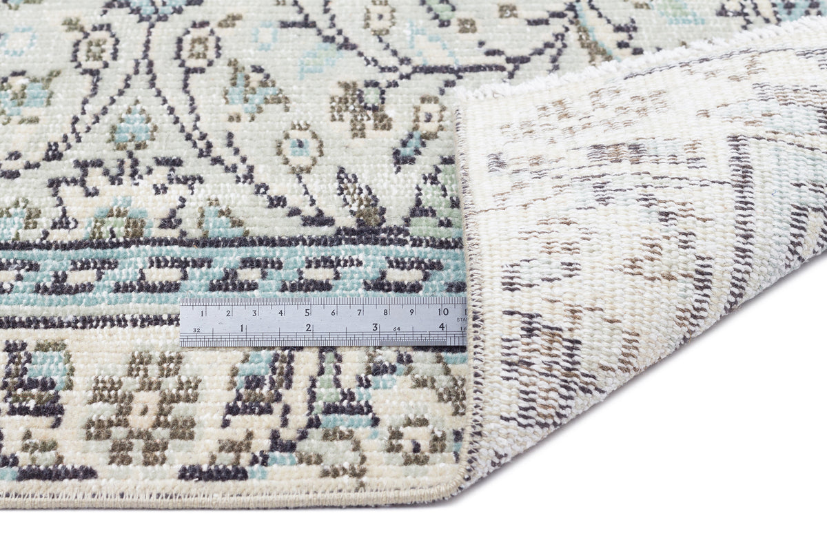 Beige Over Dyed Vintage Rug 4&#39;9&#39;&#39; x 7&#39;8&#39;&#39; ft 144 x 233 cm