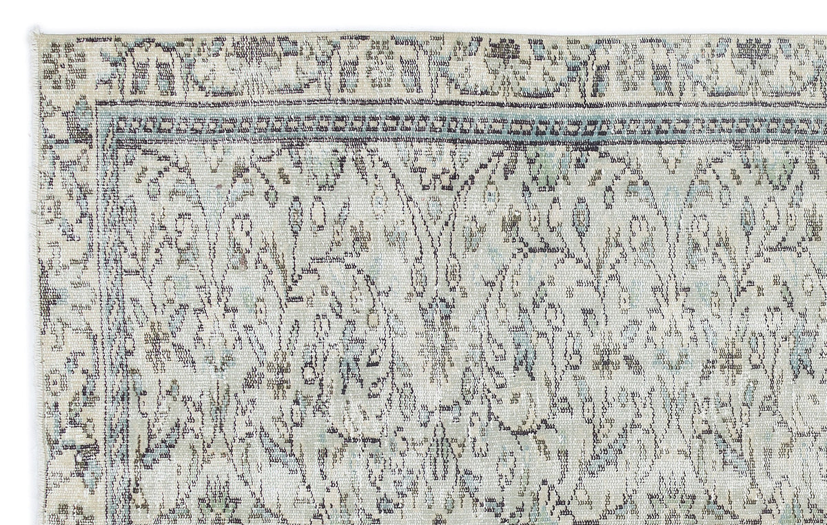 Beige Over Dyed Vintage Rug 4&#39;9&#39;&#39; x 7&#39;8&#39;&#39; ft 144 x 233 cm