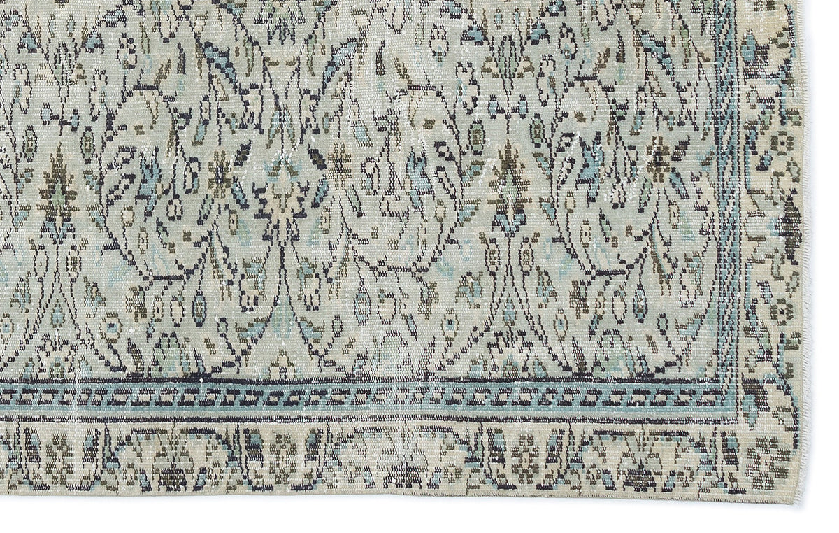 Beige Over Dyed Vintage Rug 4&#39;9&#39;&#39; x 7&#39;8&#39;&#39; ft 144 x 233 cm