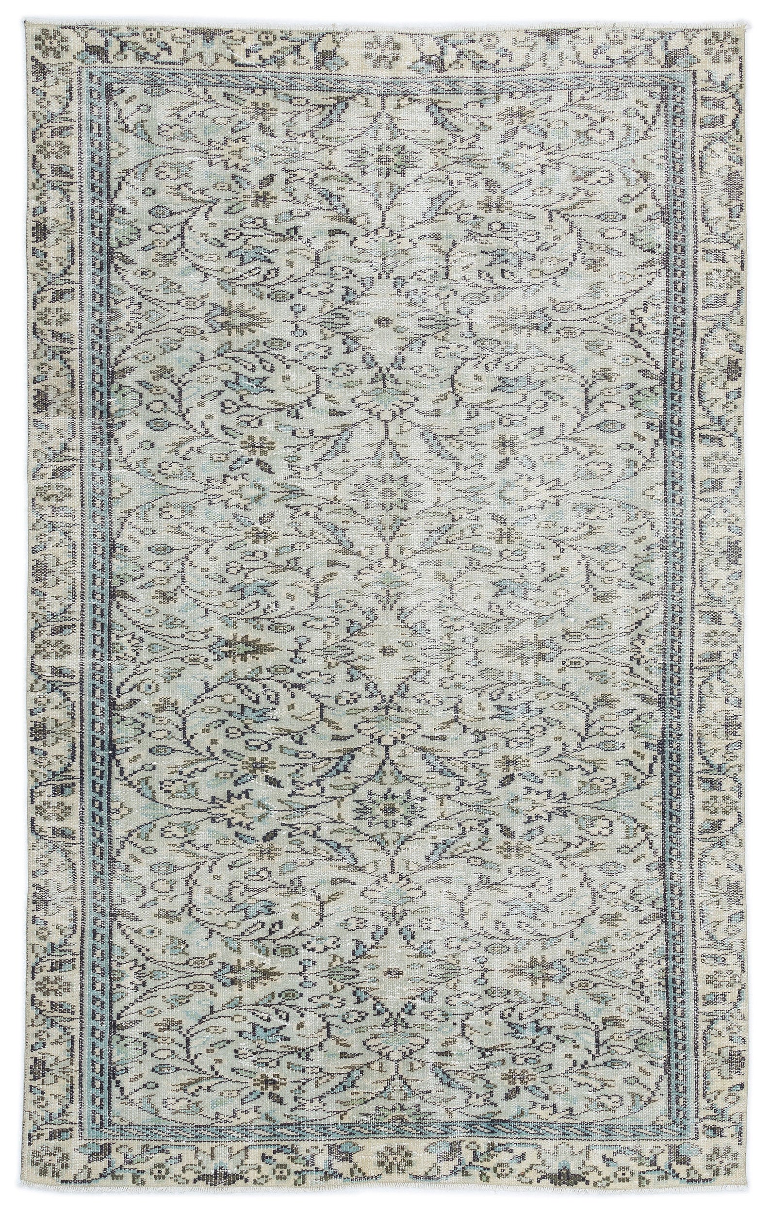 Beige Over Dyed Vintage Rug 4'9'' x 7'8'' ft 144 x 233 cm