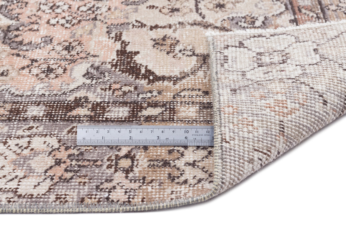 Beige Over Dyed Vintage Rug 6&#39;4&#39;&#39; x 9&#39;11&#39;&#39; ft 194 x 301 cm