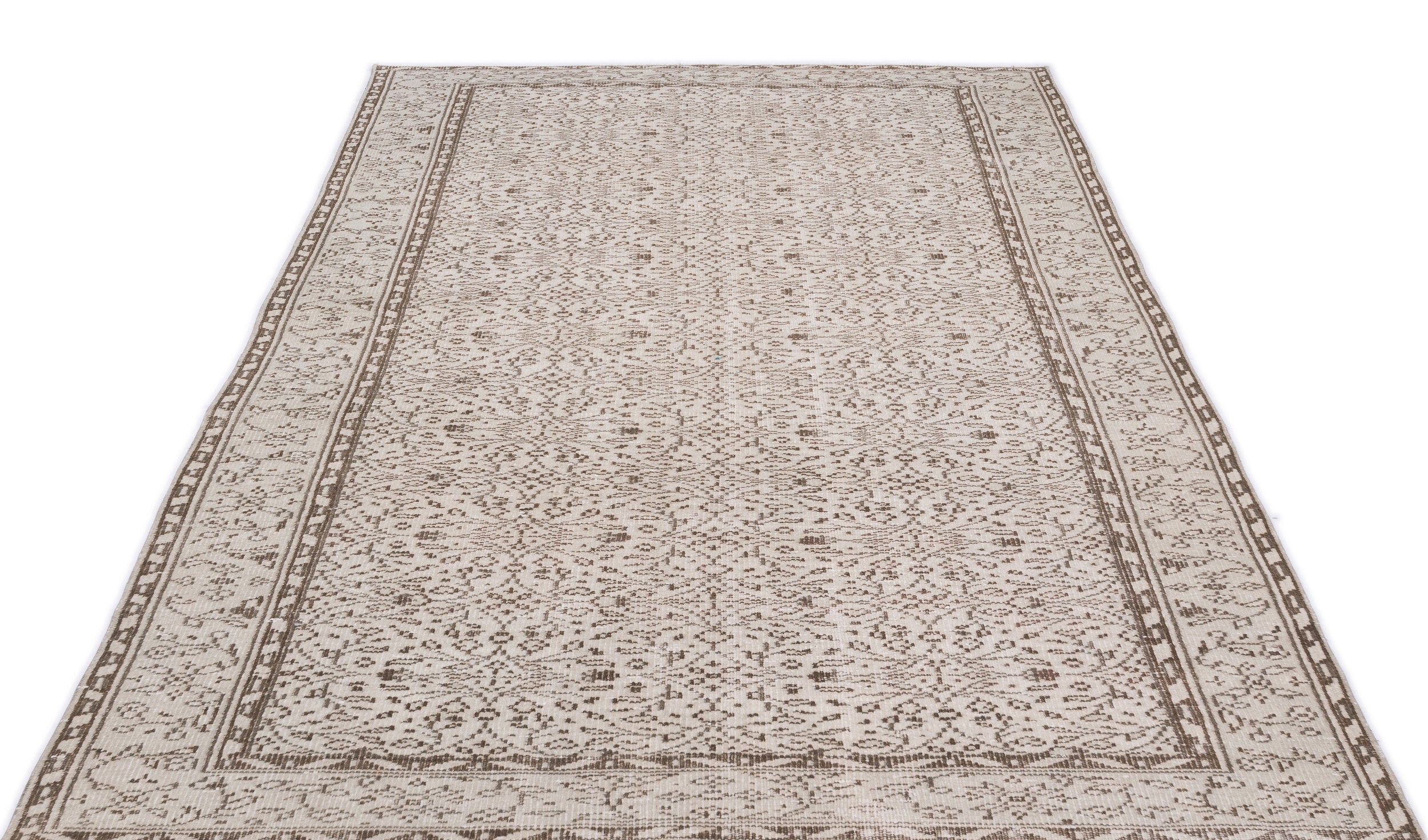 Beige Over Dyed Vintage Rug 5'3'' x 8'11'' ft 160 x 272 cm
