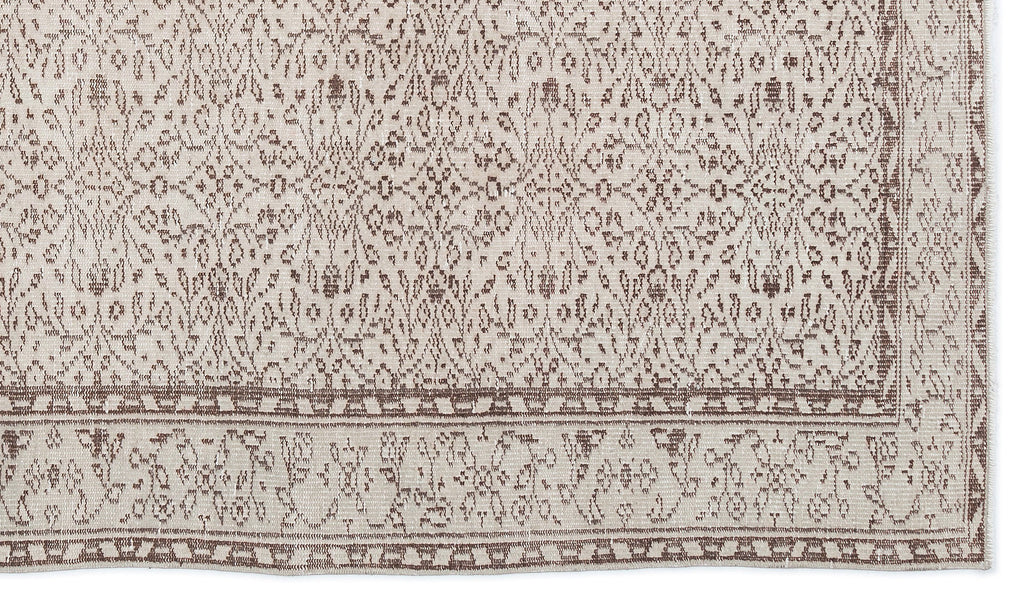 Beige Over Dyed Vintage Rug 5'3'' x 8'11'' ft 160 x 272 cm