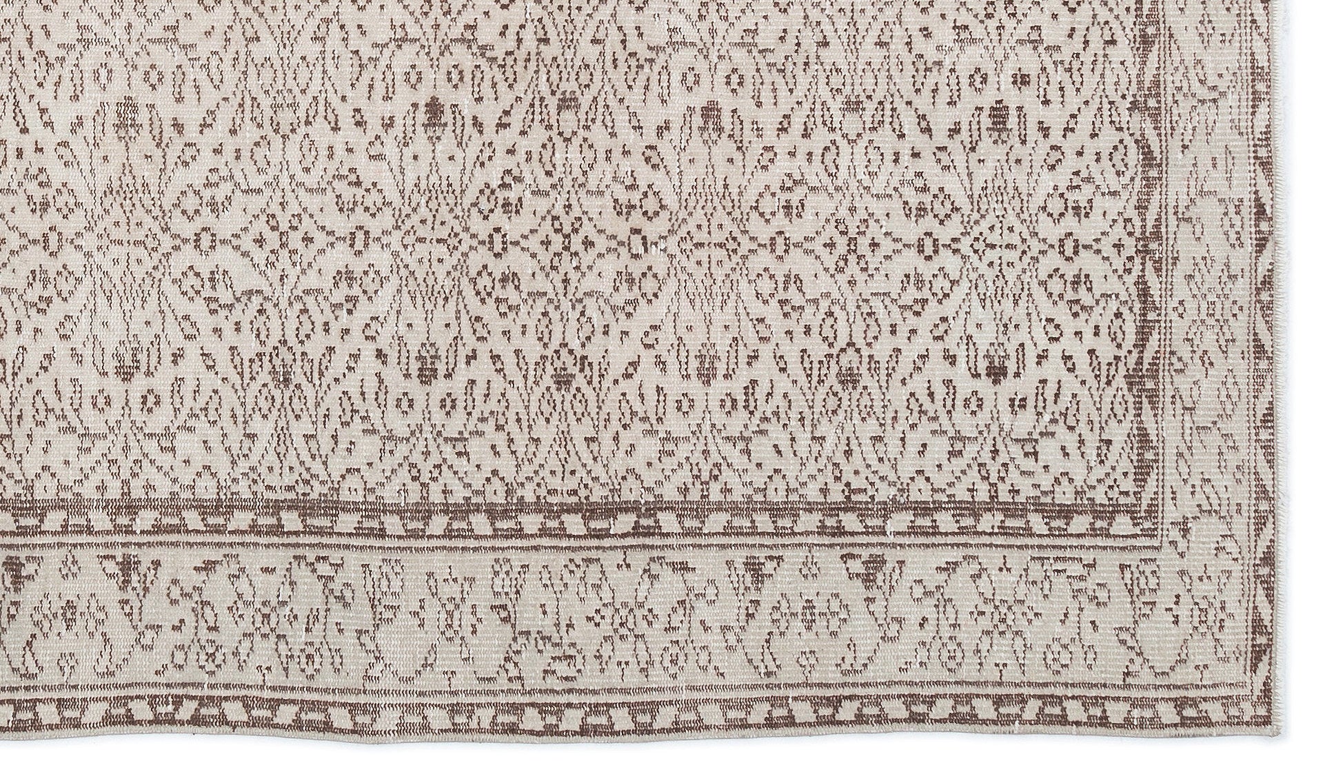Beige Over Dyed Vintage Rug 5'3'' x 8'11'' ft 160 x 272 cm