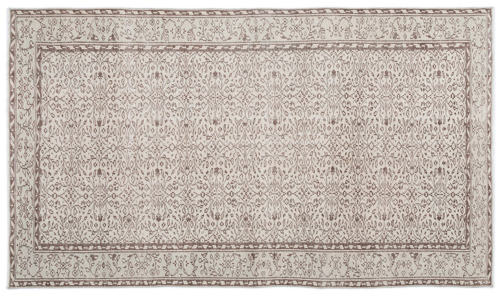 Beige Over Dyed Vintage Rug 5'3'' x 8'11'' ft 160 x 272 cm