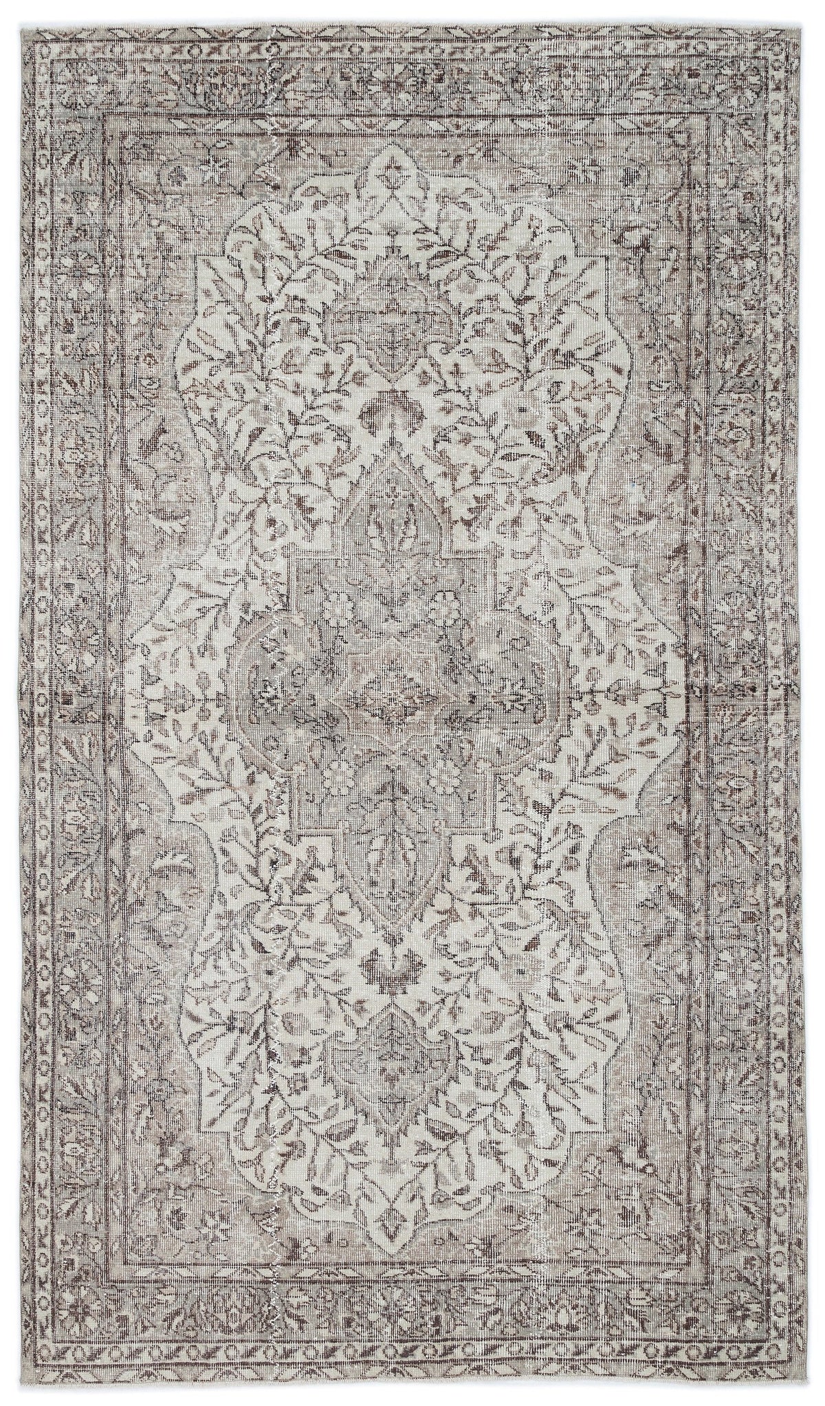 Beige Over Dyed Vintage Rug 5&#39;5&#39;&#39; x 9&#39;5&#39;&#39; ft 166 x 287 cm