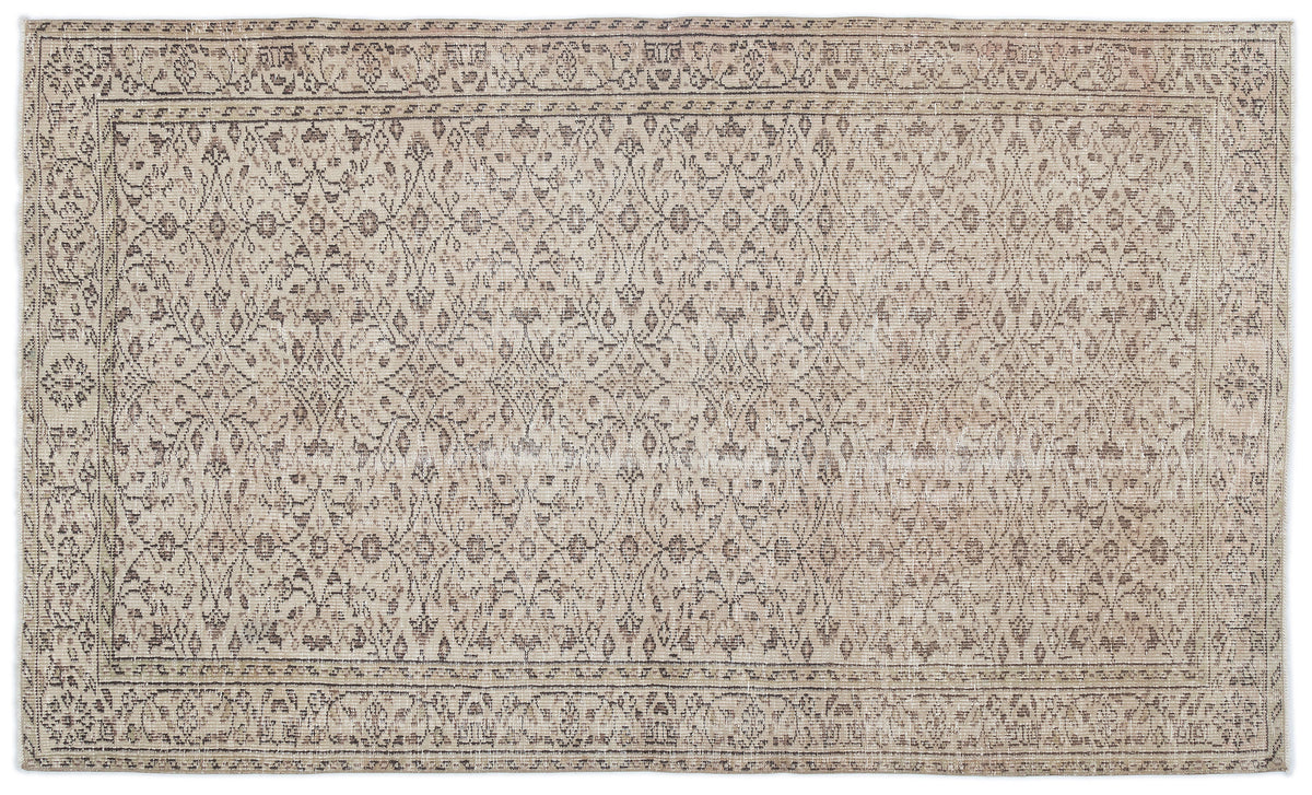 Beige Over Dyed Vintage Rug 5&#39;1&#39;&#39; x 8&#39;6&#39;&#39; ft 155 x 258 cm