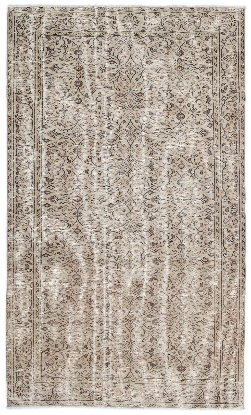 Beige Over Dyed Vintage Rug 5'1'' x 8'6'' ft 155 x 258 cm