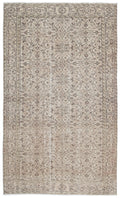 Beige Over Dyed Vintage Rug 5'1'' x 8'6'' ft 155 x 258 cm