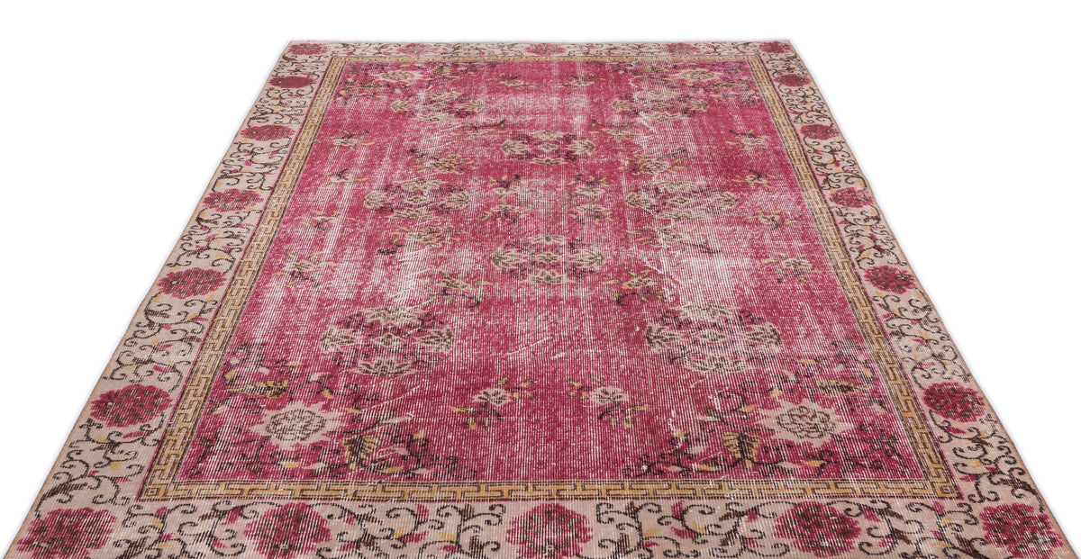 Retro Over Dyed Vintage Rug 5&#39;9&#39;&#39; x 8&#39;5&#39;&#39; ft 174 x 256 cm