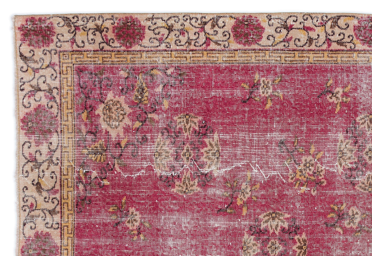 Retro Over Dyed Vintage Rug 5&#39;9&#39;&#39; x 8&#39;5&#39;&#39; ft 174 x 256 cm