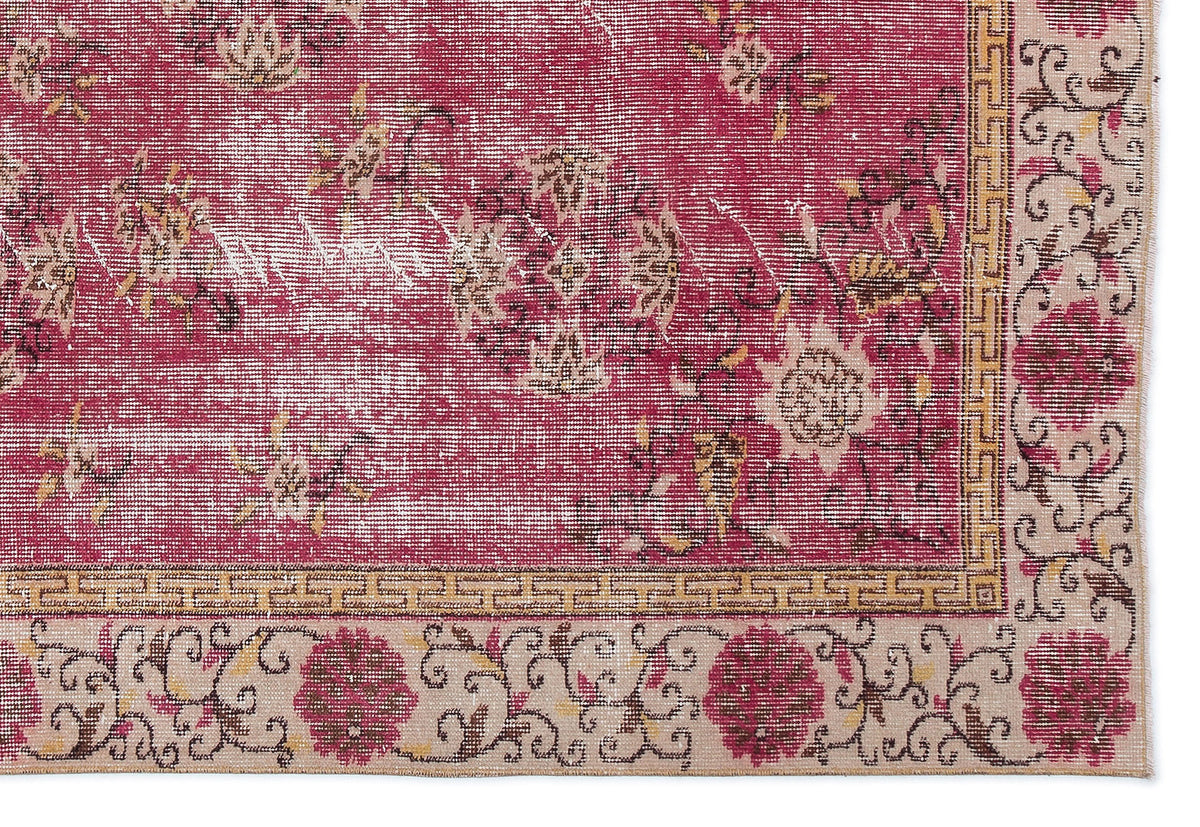 Retro Over Dyed Vintage Rug 5&#39;9&#39;&#39; x 8&#39;5&#39;&#39; ft 174 x 256 cm