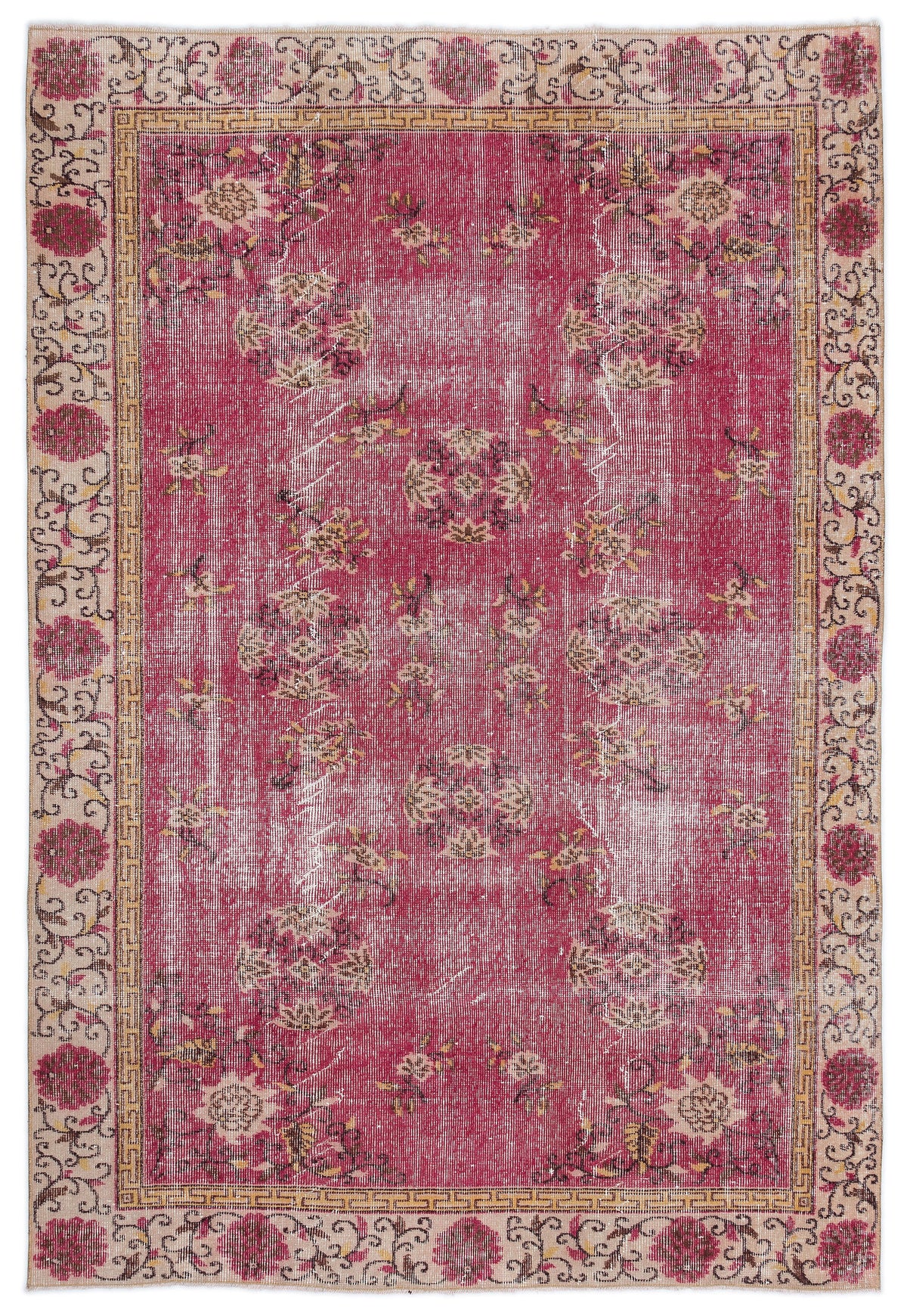 Retro Over Dyed Vintage Rug 5&#39;9&#39;&#39; x 8&#39;5&#39;&#39; ft 174 x 256 cm