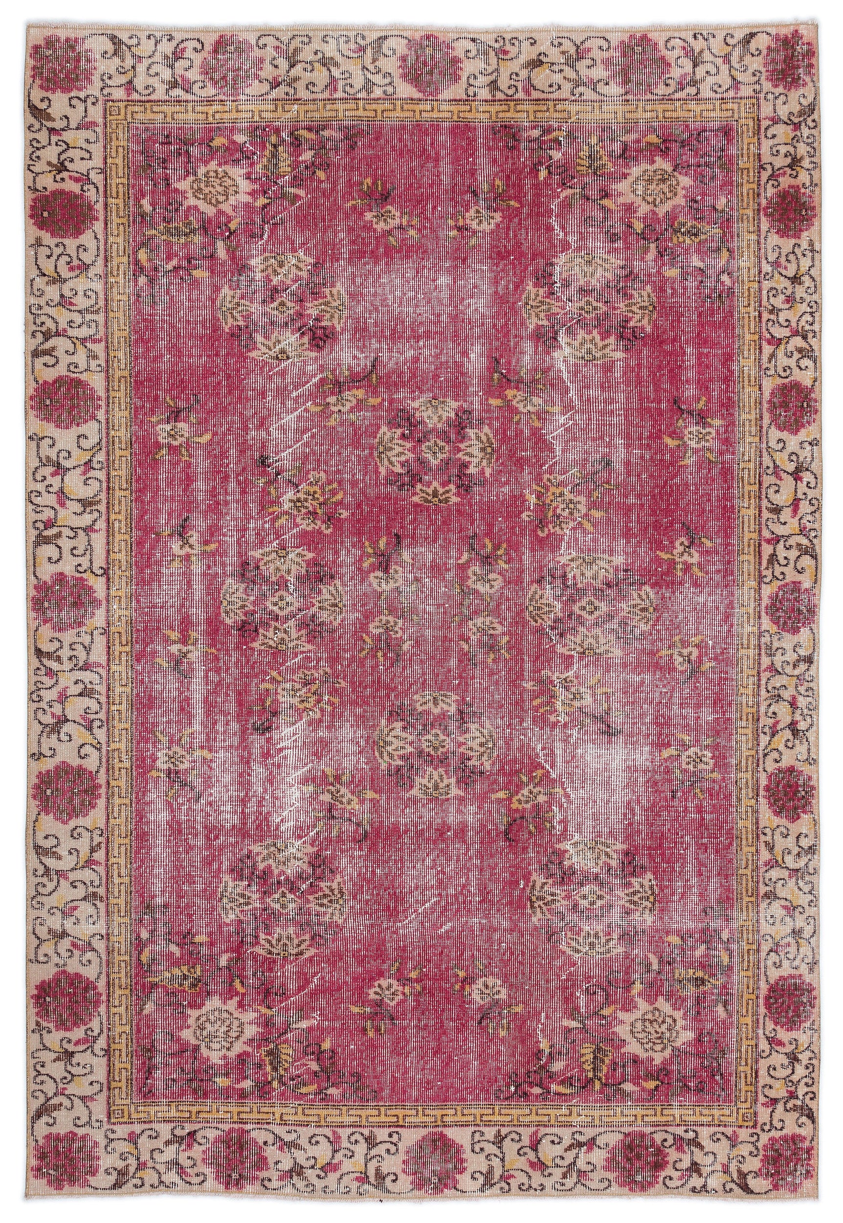 Retro Over Dyed Vintage Rug 5'9'' x 8'5'' ft 174 x 256 cm